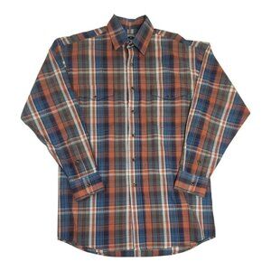 Panhandle Slim Plaid Pearl Snap Shirt Mens Small Western Cowboy 100% Cotton